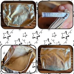 Clinique Gold Flower Makeup Bag